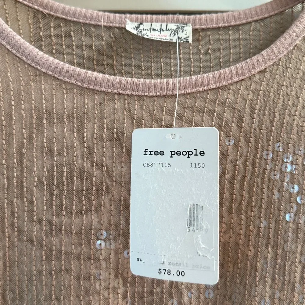 NWT Free People Gold Rush Top Champagne